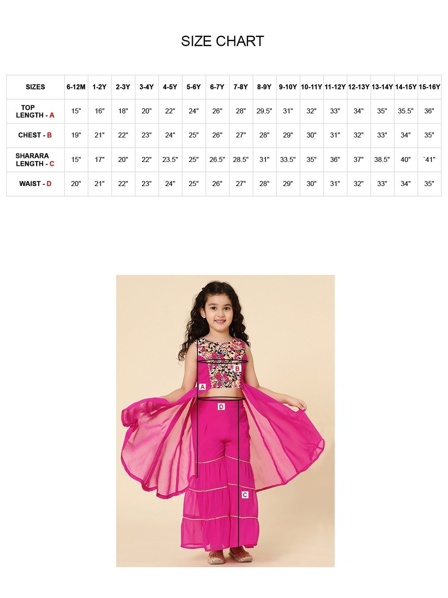 A.T.U.N. Kids Fuchsia Pink & Cream Embroidered Kurta Set