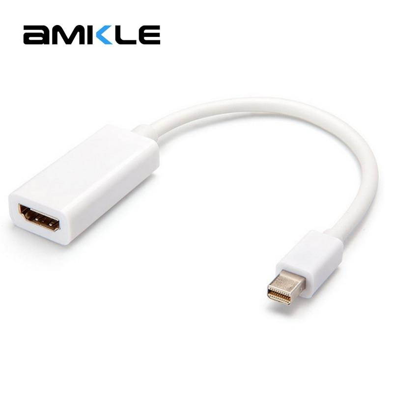Amkle Mini DP to HDMI Cable Mini DisplayPort to HDMI Male to Female DP Converter Adapter for PC Macbook 1080P HDTV Projector