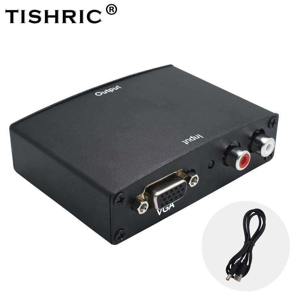 TISHRIC VGA2HDMI VGA R/L To HDMI Converter Box Stereo With Power Audio Adapter For Xiaomi Projector PC Laptop TV 1080P HD
