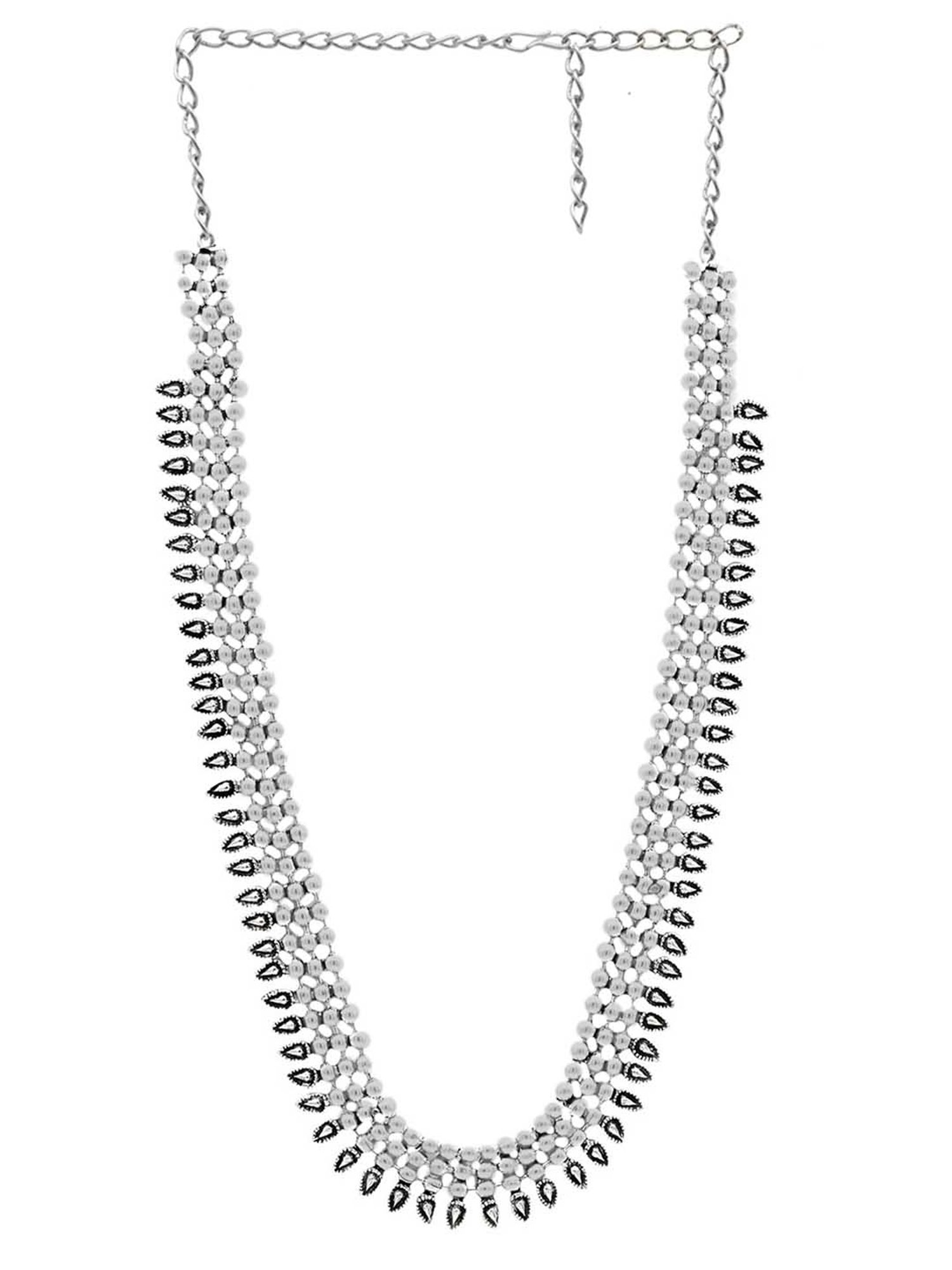 Teejh Ethnic Yashika Silver Oxidized Long Necklaces for Women