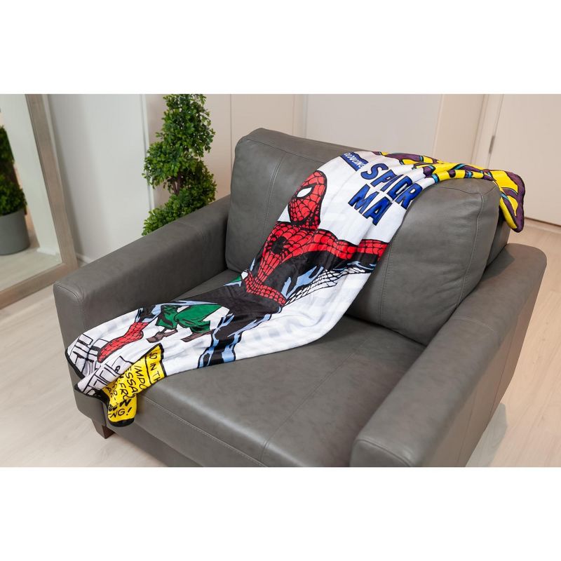 Surreal Entertainment Marvel Spider-Man Amazing Fantasy No. 15 Fleece Throw Blanket | 60 x 45 Inches