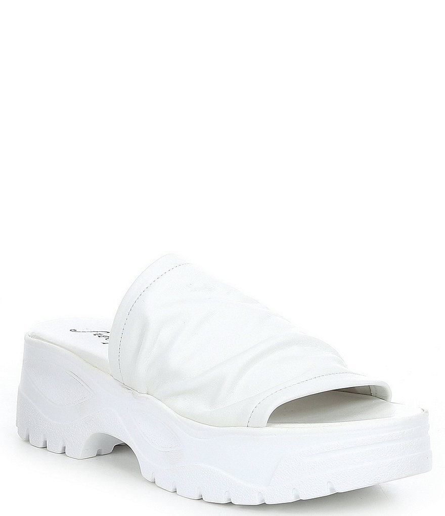 Free People Poolslide Sporty Scrunch Leather Platform Sandals