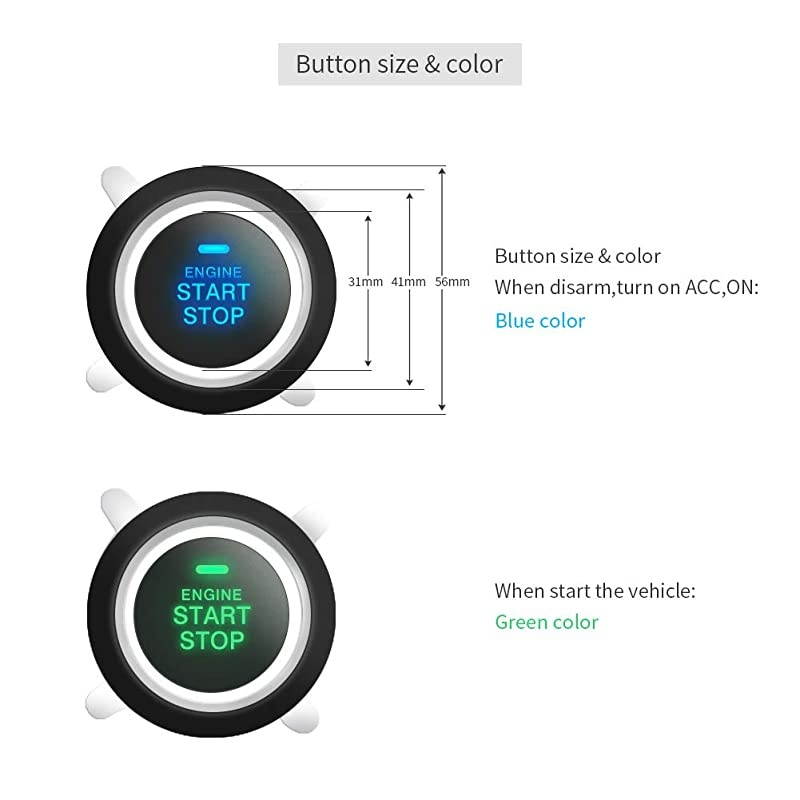 EC002-FO Hopping Code Intelligent PKE RFID car Alarm System Push Engine Start Stop Button auto Lock Unlock car Door Remote Engine Starter Touch Password Entry