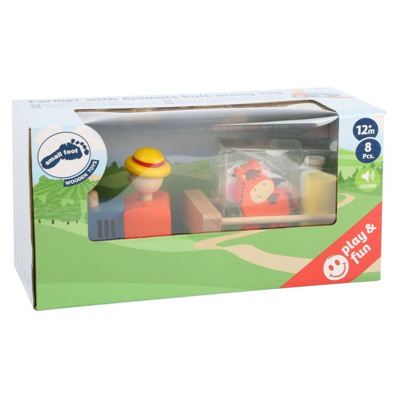 Small Foot Wooden Toys Farmer With Animals Pull-Along Toy Playset