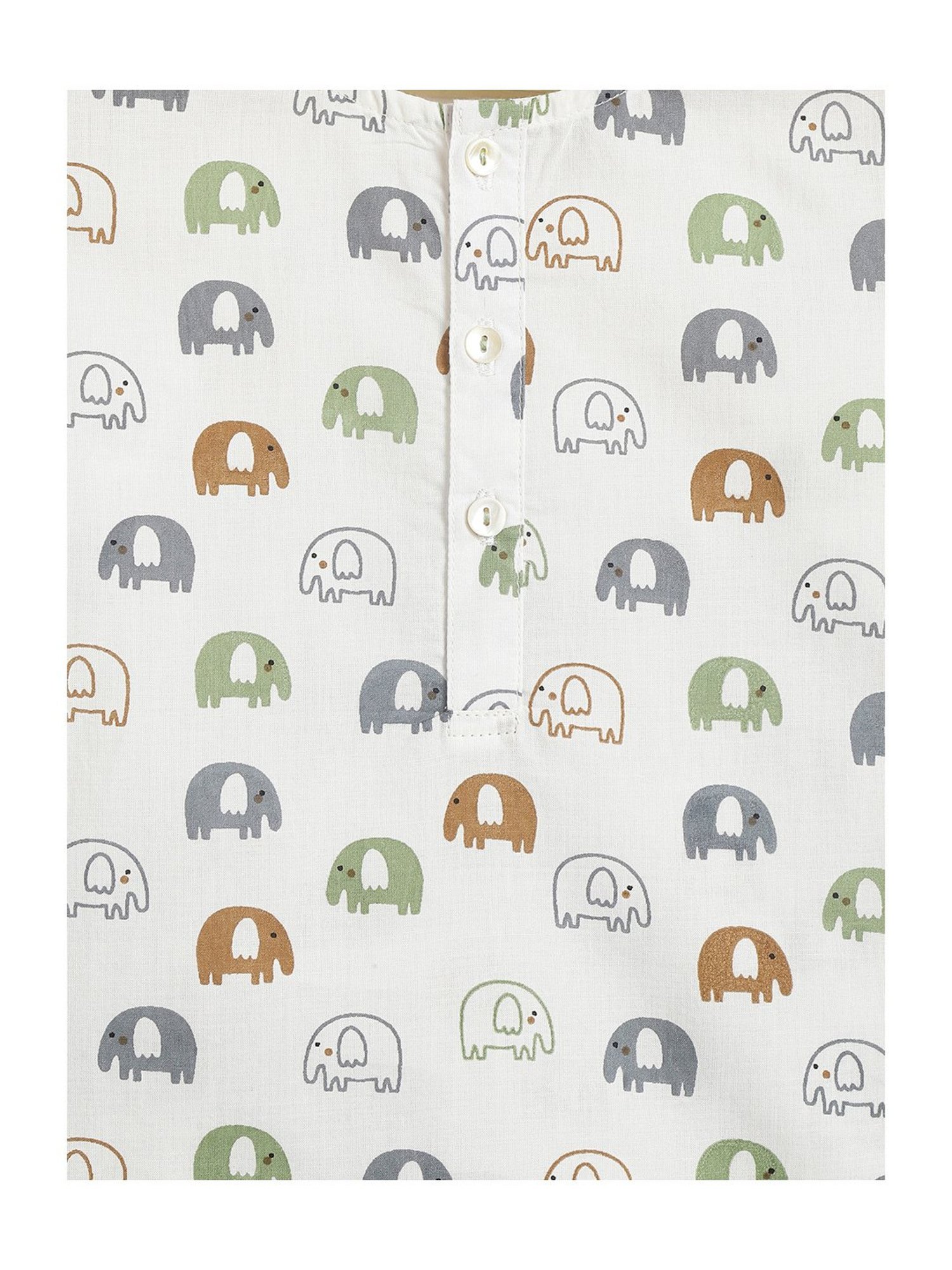 Campana Boys White & Green Printed Full Sleeves T-Shirt with Pants