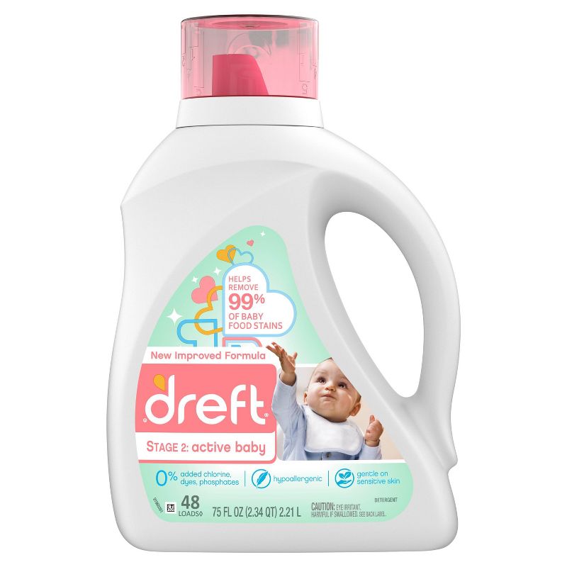 Dreft Active Baby Liquid Laundry Detergent - 75 fl oz