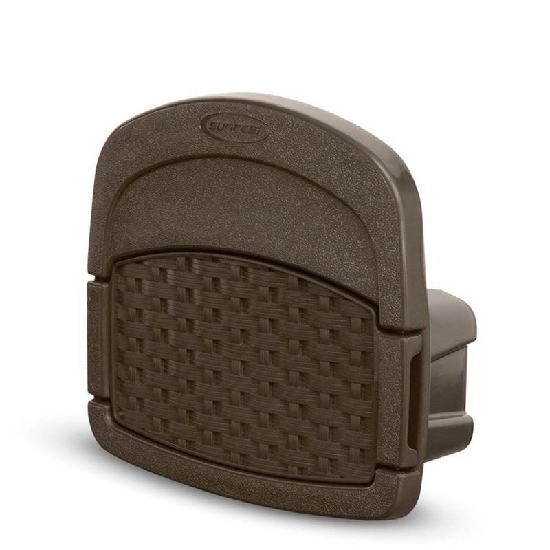 Suncast Hangout 150 Foot Resin Wicker Mounted Garden Storage Hose Rack, Brown