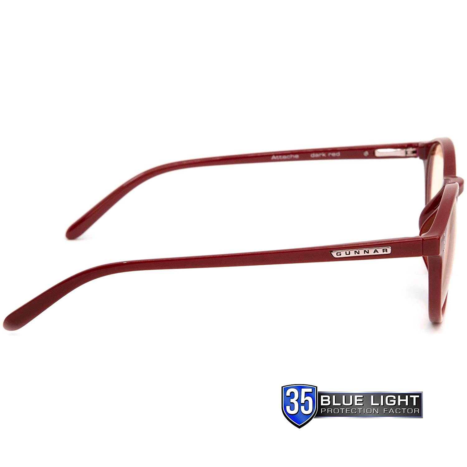 Gaming Glasses | Blue Light Blocking Glasses | Attache/Dark Red by Gunnar | 35% Blue Light Protection, 100% UV Light, Anti-Reflective To Protect & Reduce Eye Strain & Dryness