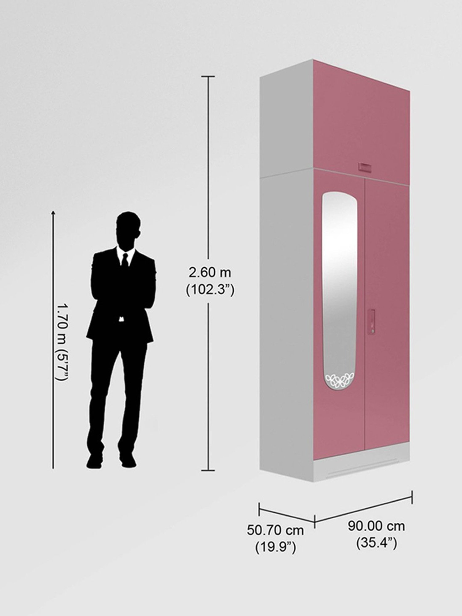 Godrej Interio Ewa Brown Engineered Wood 4 Door Wardrobe