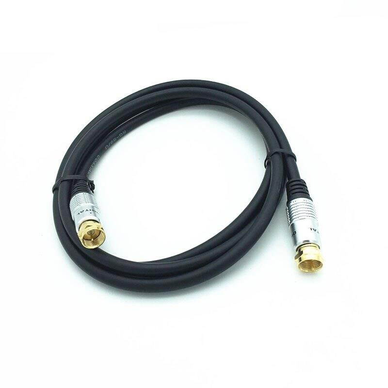 TV Aerial Coaxial Patch Cable with F-Male Connector for Satellite TV, Cable Modem, Set-top Box Gold plated 2m