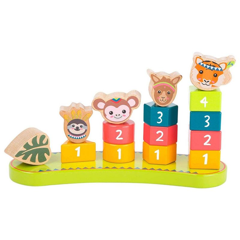 Small Foot Wooden Toys Shape Stacking Jungle Themed Game