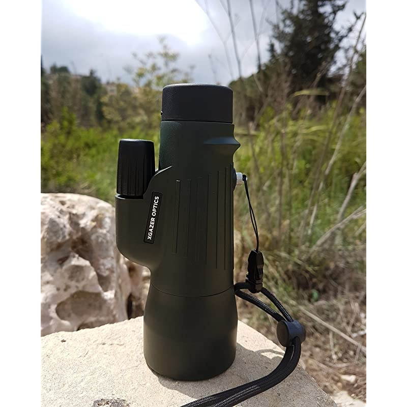 10x50 Point View High Powered Monocular- Waterproof Bird Watching, Hunting, Fishing,Travel, Safari, Hiking, Monocular- Long Range, Eye-Relief Monocular w/Wrist Strap, Case and Cloth