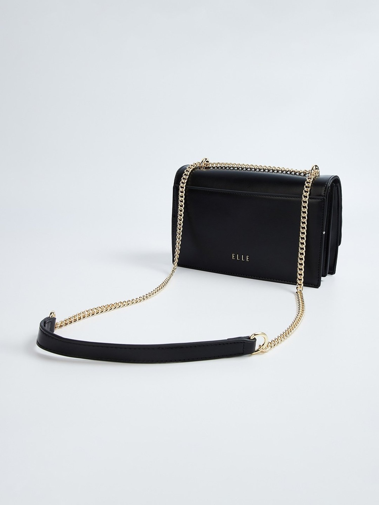 Elle Black Textured Sling Handbag