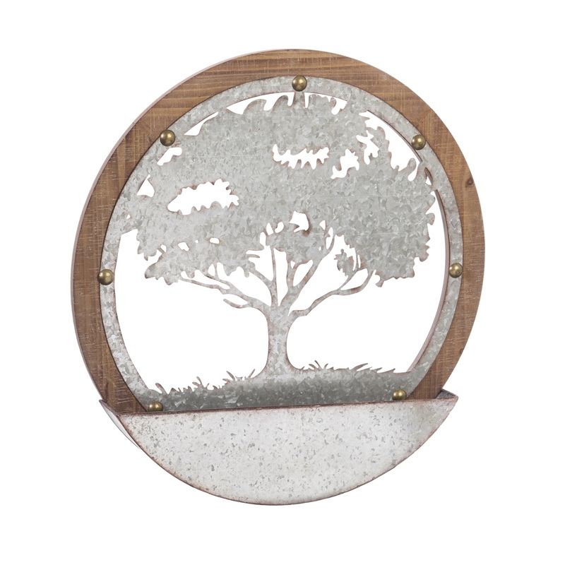 Cape Craftsmen Round Tree Of Life Wood And Metal Wall D&eacute;Cor