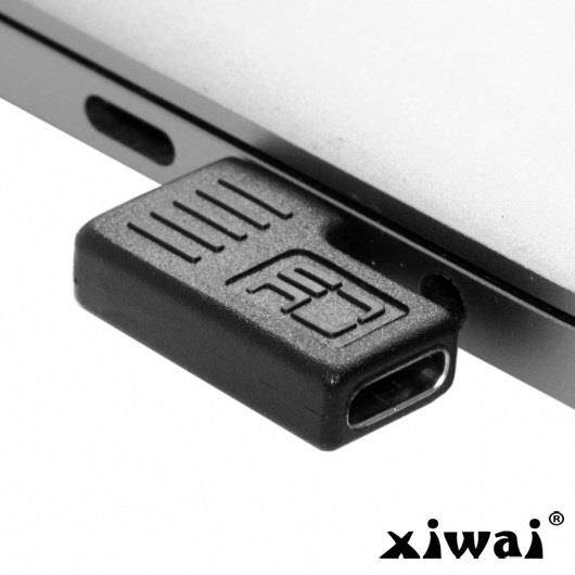 Xiwai 90 Degree Right Left Angled USB 3.1 Type-C Male to Female Extension Adapter for Laptop & Tablet & Mobile Phone