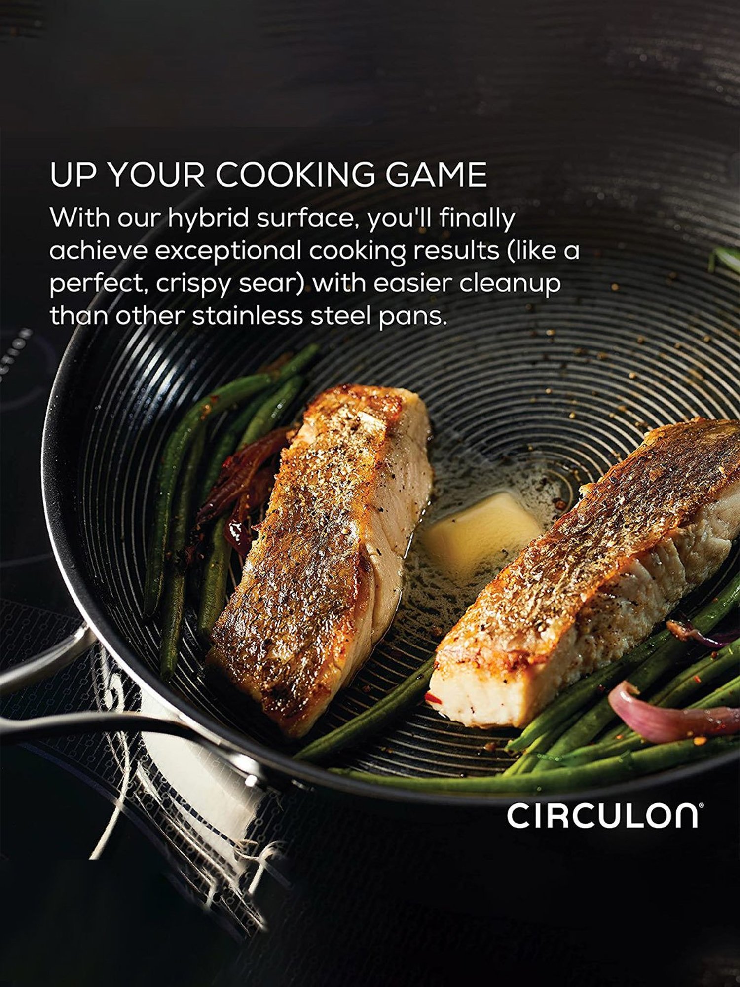 Circulon Silver Stainless Steel Non-Stick Frying Pan 22cm (1.11 L)