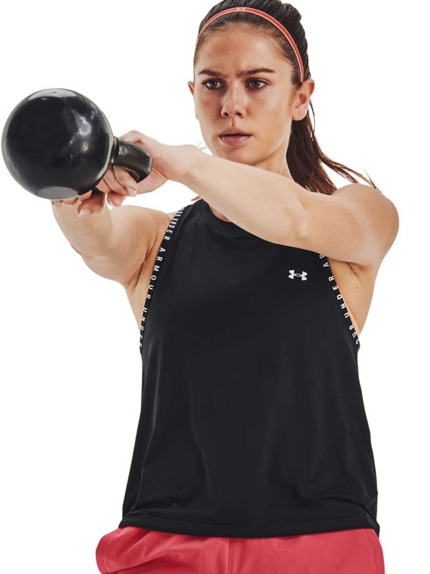 UNDER ARMOUR Black Logo Print Sports Tank Top