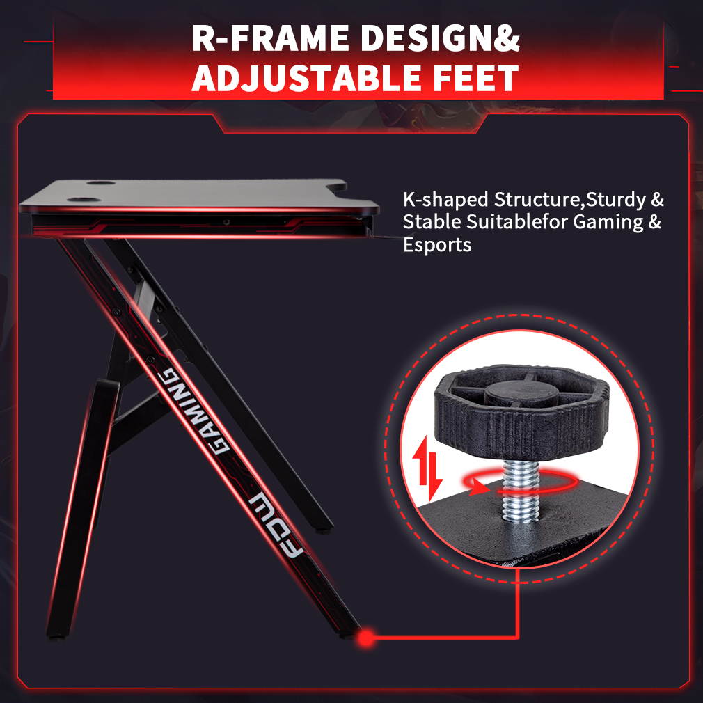 Computer Desk Gaming Desk 35.2"/45.2"/47.2" Student PC Desk Writing Desk Office Desk Extra Large Modern Ergonomic Racing Style Table Workstation Carbon Fiber Cup Holder Headphone Hook (35.2 inches)