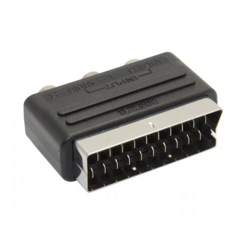 Cablecc Audio Video Composite 3 RCA AV to Scart 21pin Adapter for  Microsoft Xbox & Europe HDTV