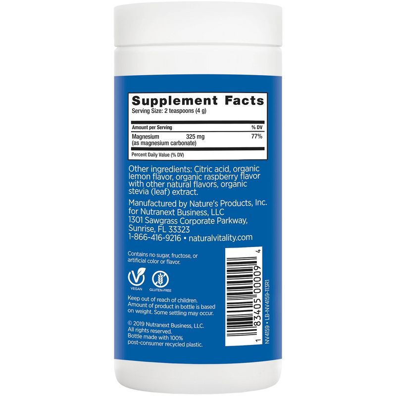 Natural Calm Mineral Supplement Powder - Raspberry Lemon - 4oz