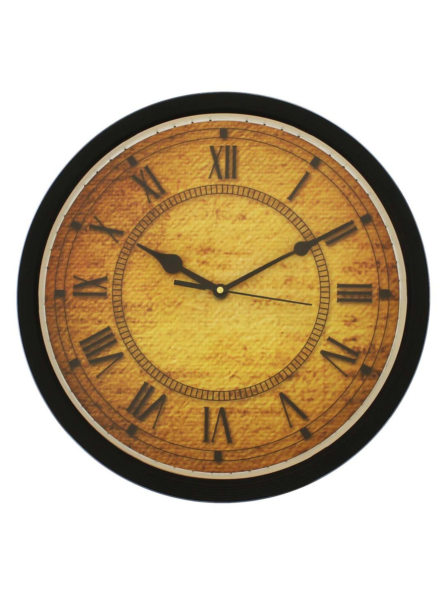 eCraftIndia Designer Round Analog Black Wall Clock