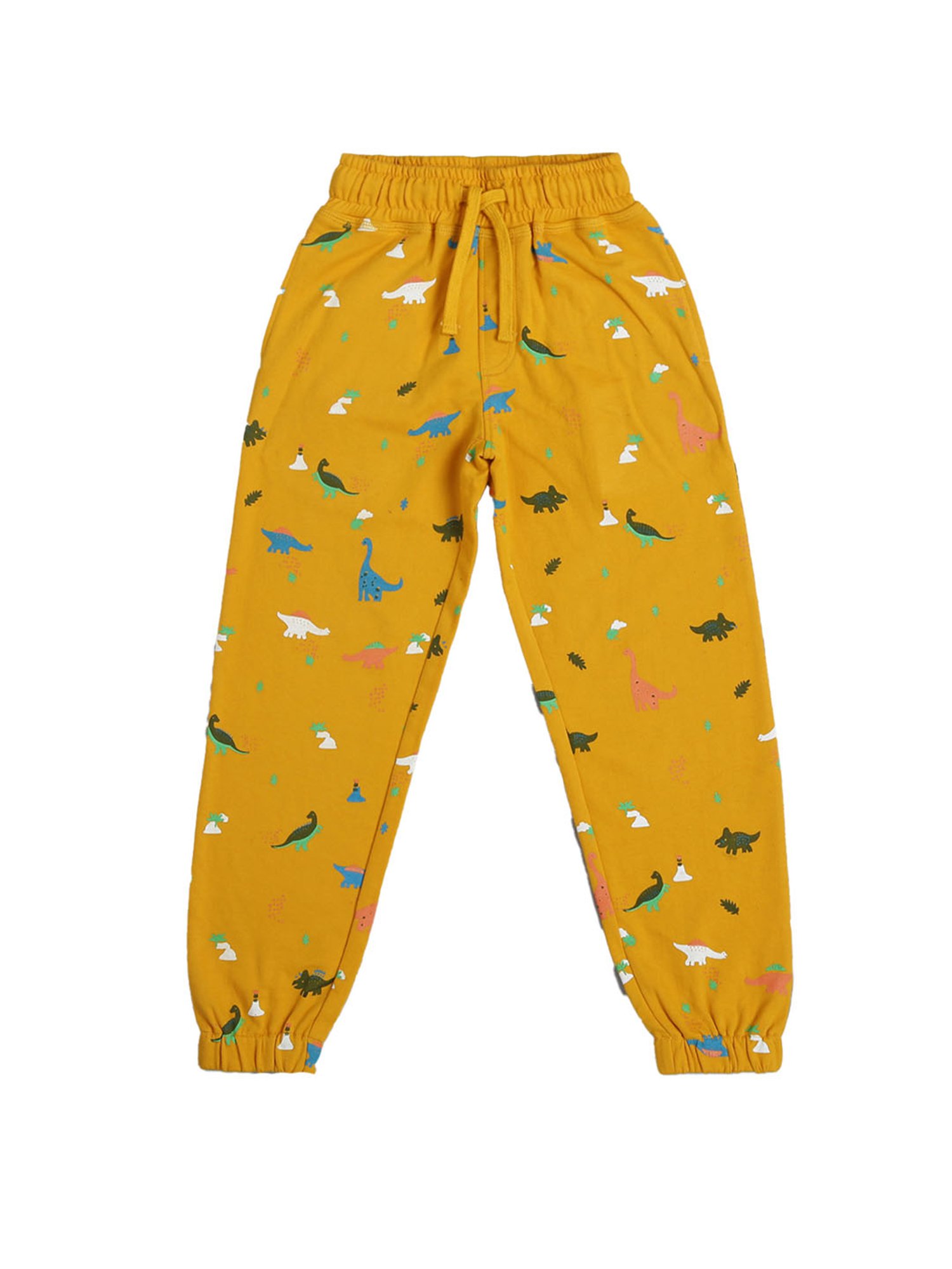 Li'l Tomatoes Boys Mustard Printed Joggers
