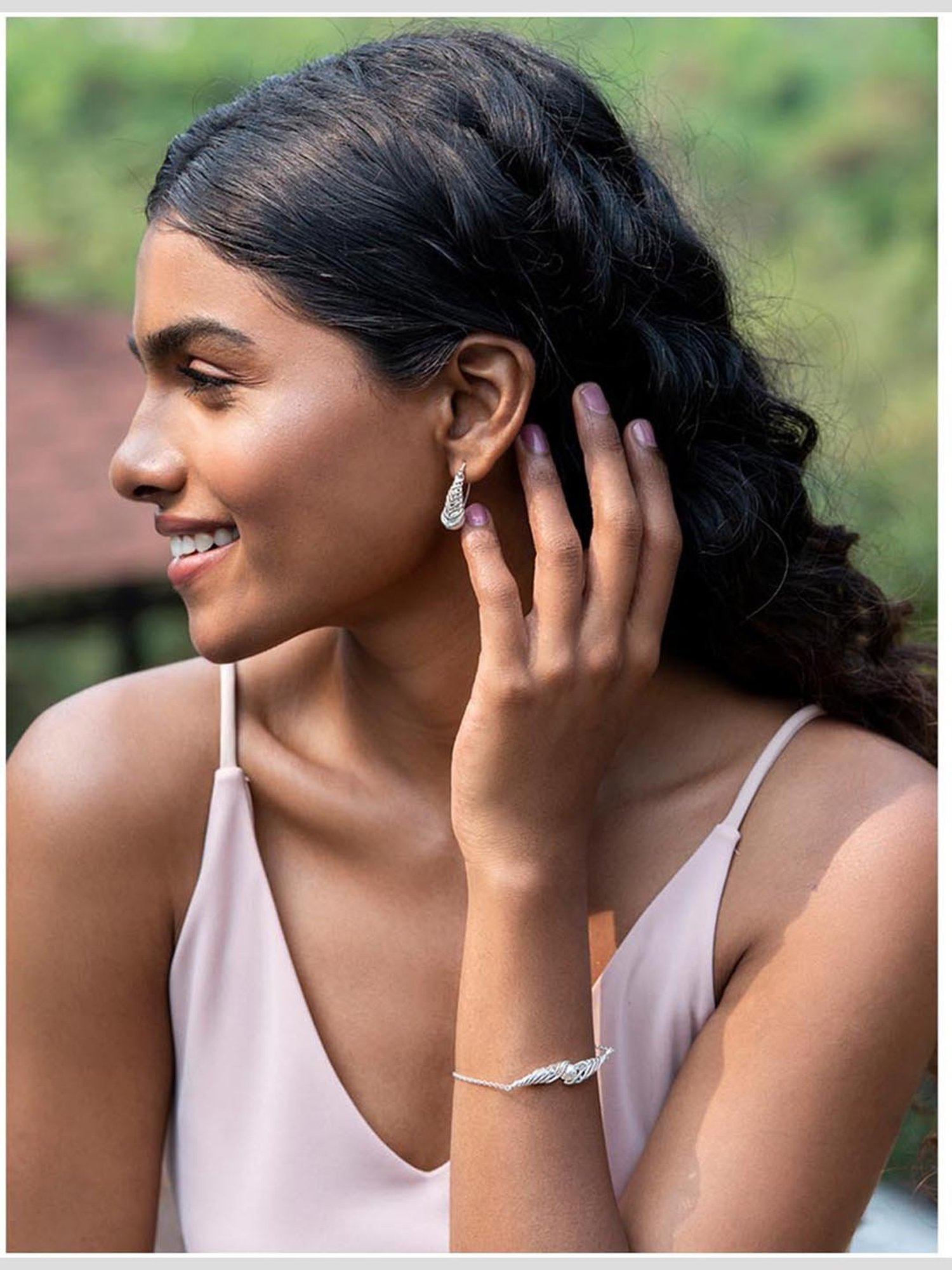 Shaya 92.5 Sterling Silver Swirl with Pearls Earrings for Women