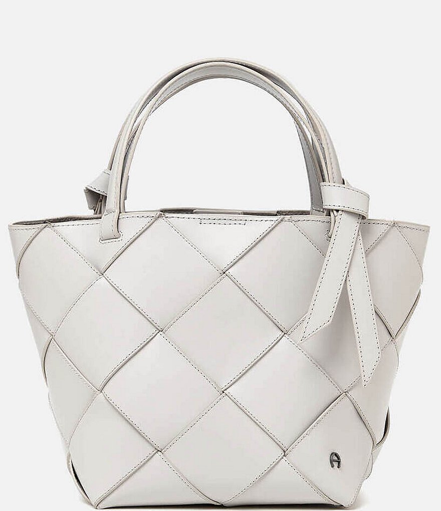 Etienne Aigner Ella Leather Woven Satchel Bag