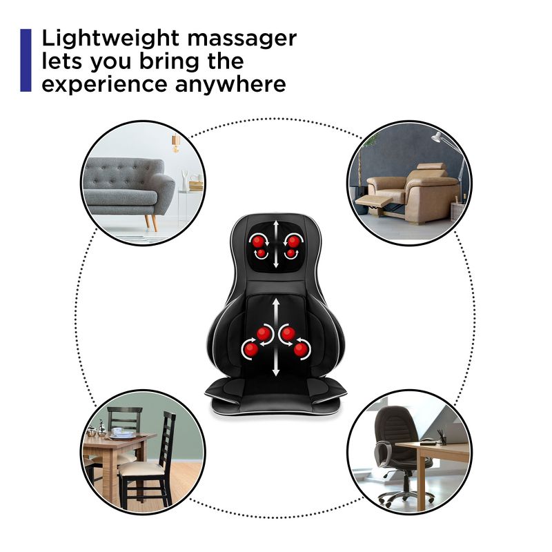 Best Choice Products Air Compression Shiatsu Neck & Back Massager Seat Chair Pad Massage Cushion, 2D/3D Kneading w/ Heat