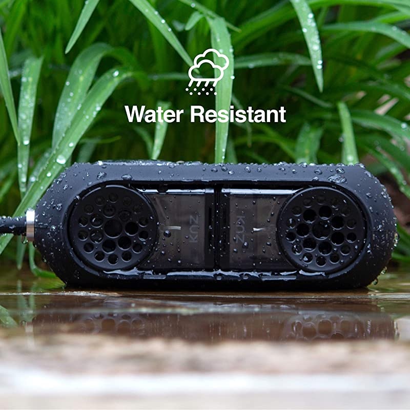 GoDuo Portable Bluetooth True Wireless Speakers with Magnetic Connectable Base LR Stereo Sound and Bass Water and Shock Resistant 18 Hr Playtime BuiltIn Mic Protective Carrying Case Smoke