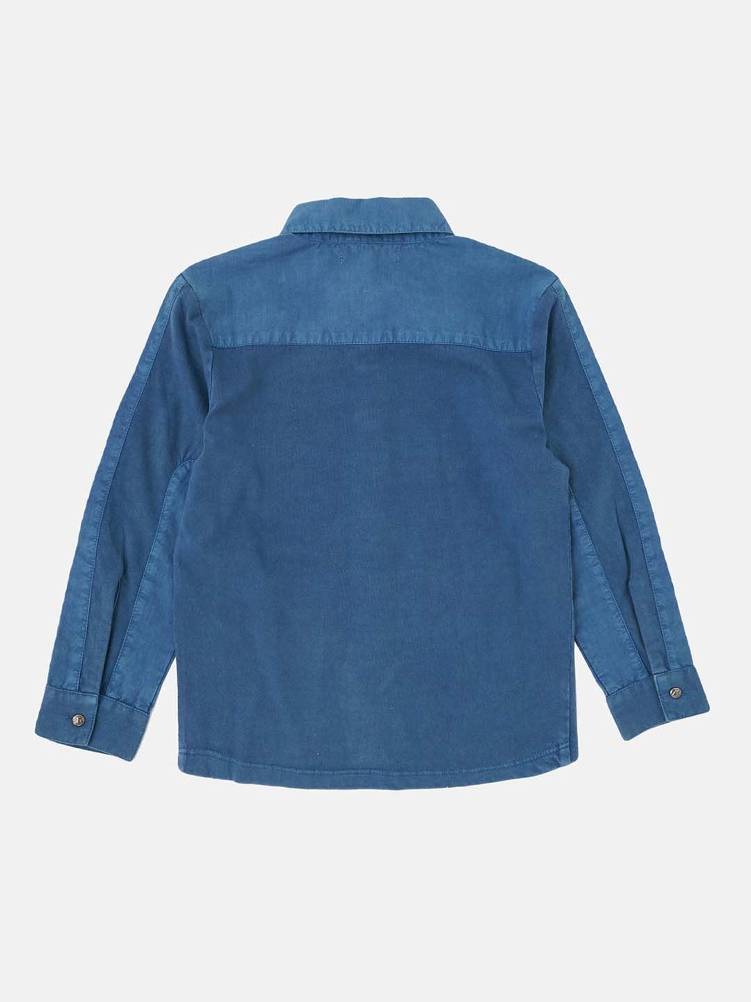 Angel & Rocket Kids Blue Solid Full Sleeves Shirt