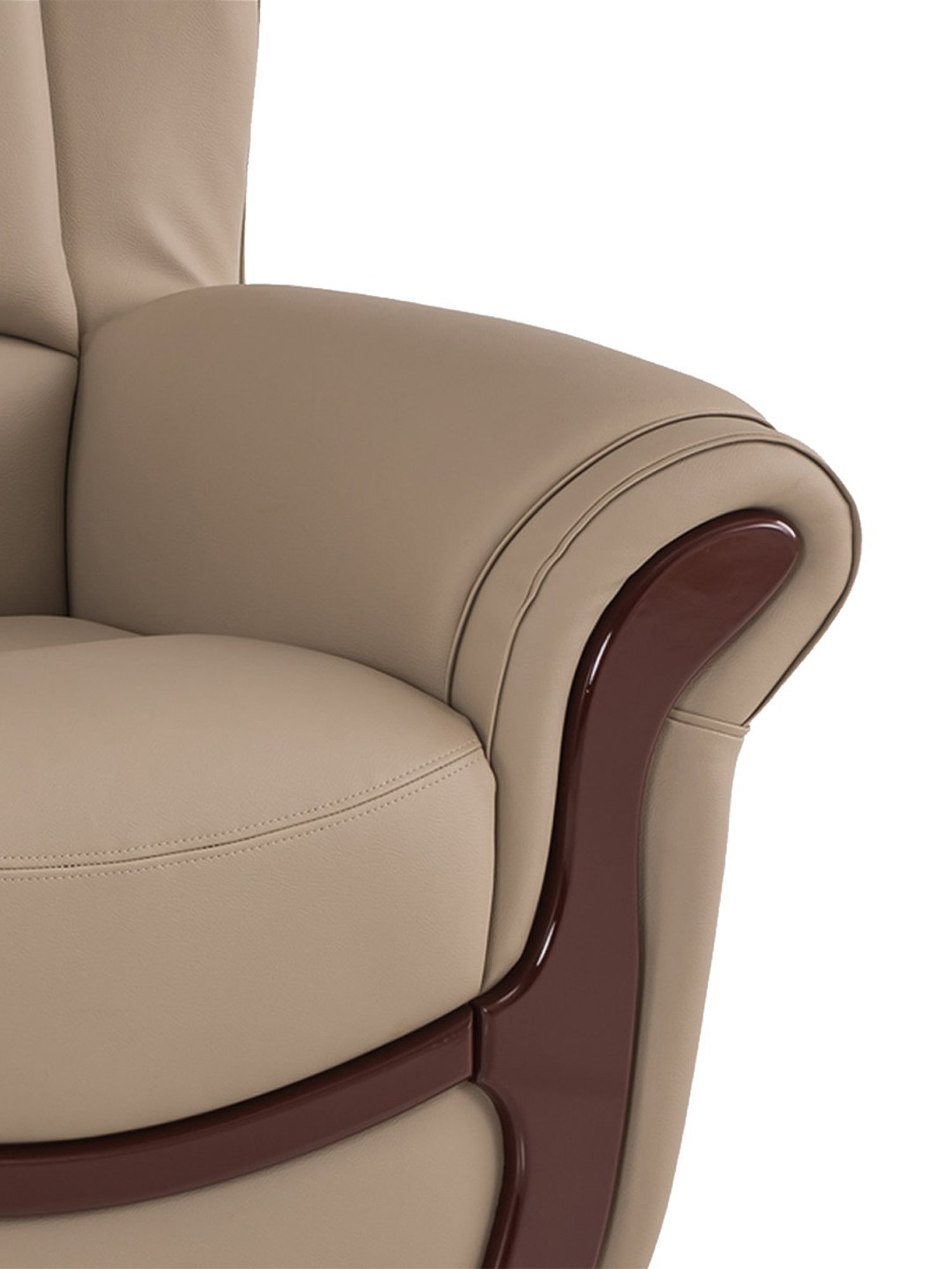 Durian Blos Brown Premium Leatherette 3 Seater Sofa