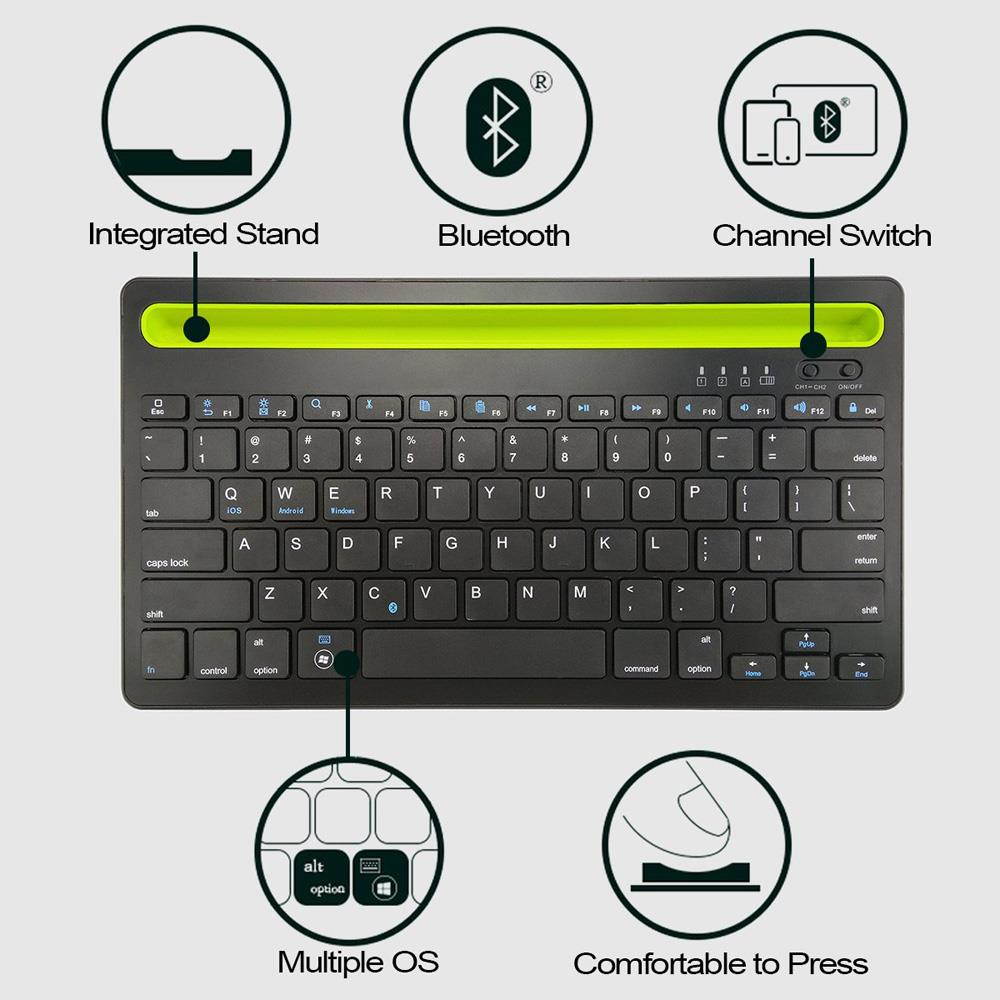 axGear Bluetooth Keyboard Cordless with Phone Tablet Holder Docking Wireless Stand