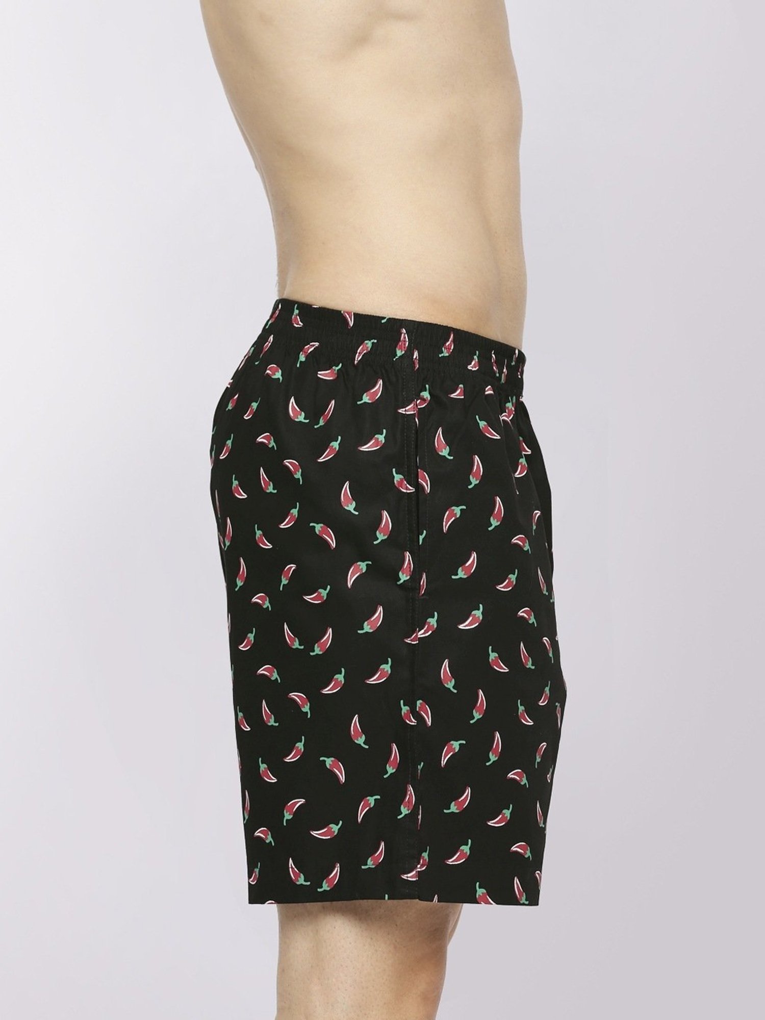 Frenchie Black Cotton Relaxed Fit Printed Boxers