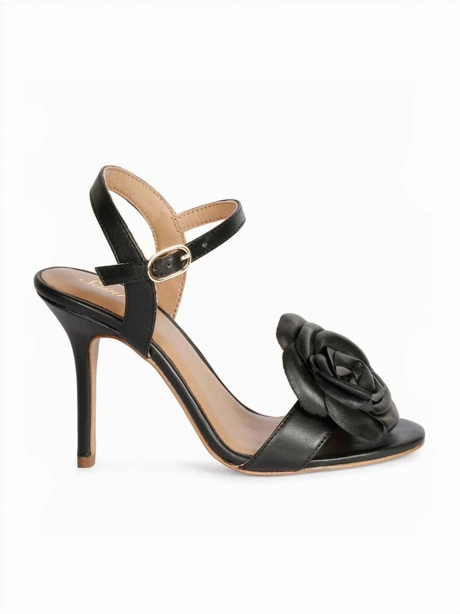 Saint G Women's Veronique Black Ankle Strap Stilettos
