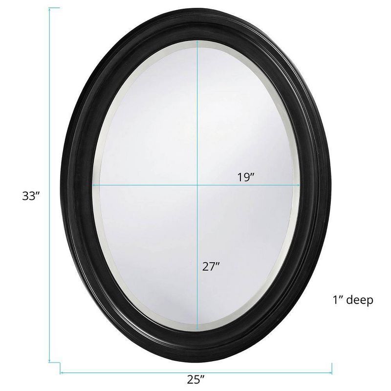 Oval George Decorative Wall Mirror Black - Howard Elliott