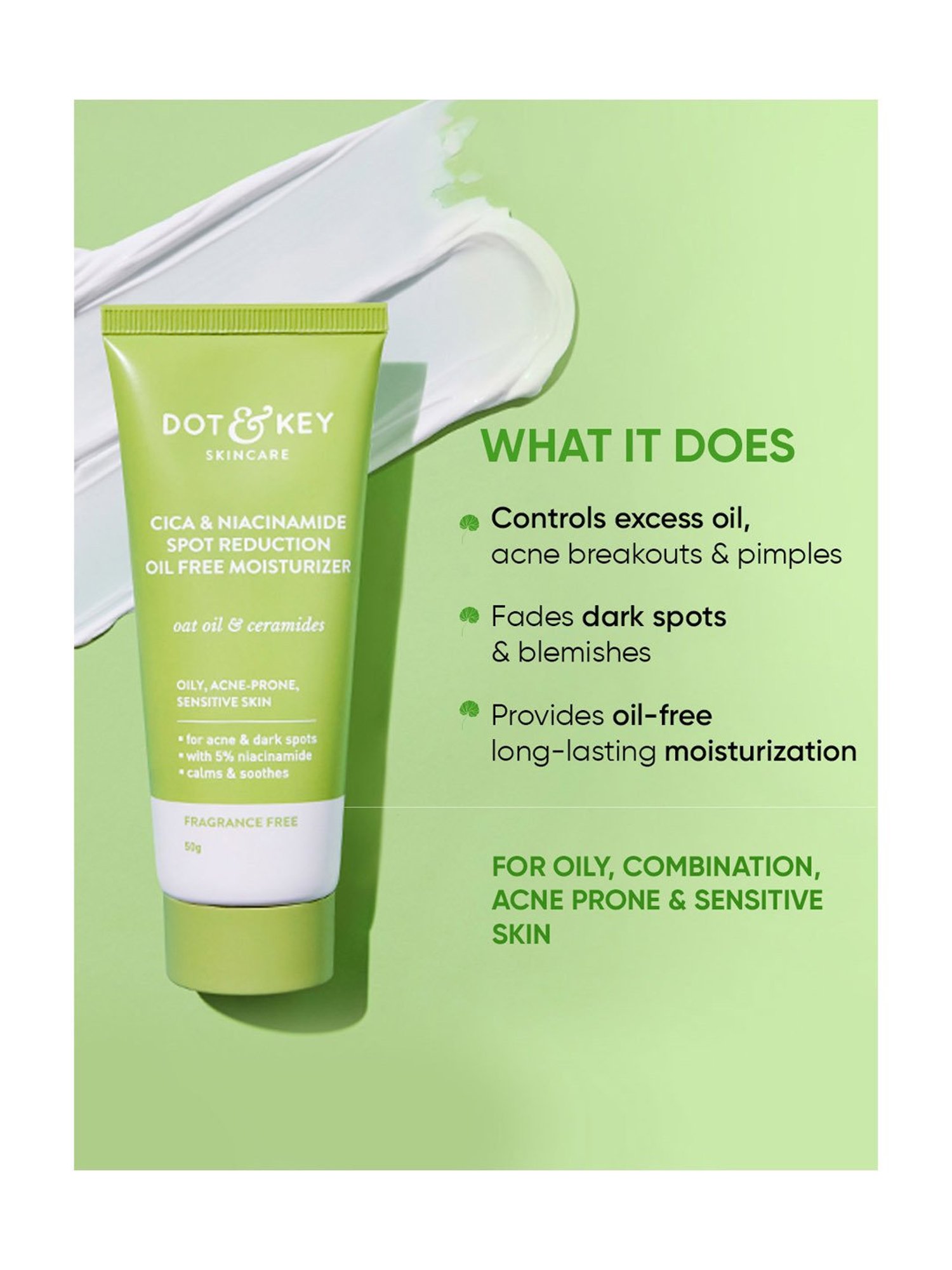 Dot & Key CICA + 5% Niacinamide Oil-Free Moisturizer - 50 gm