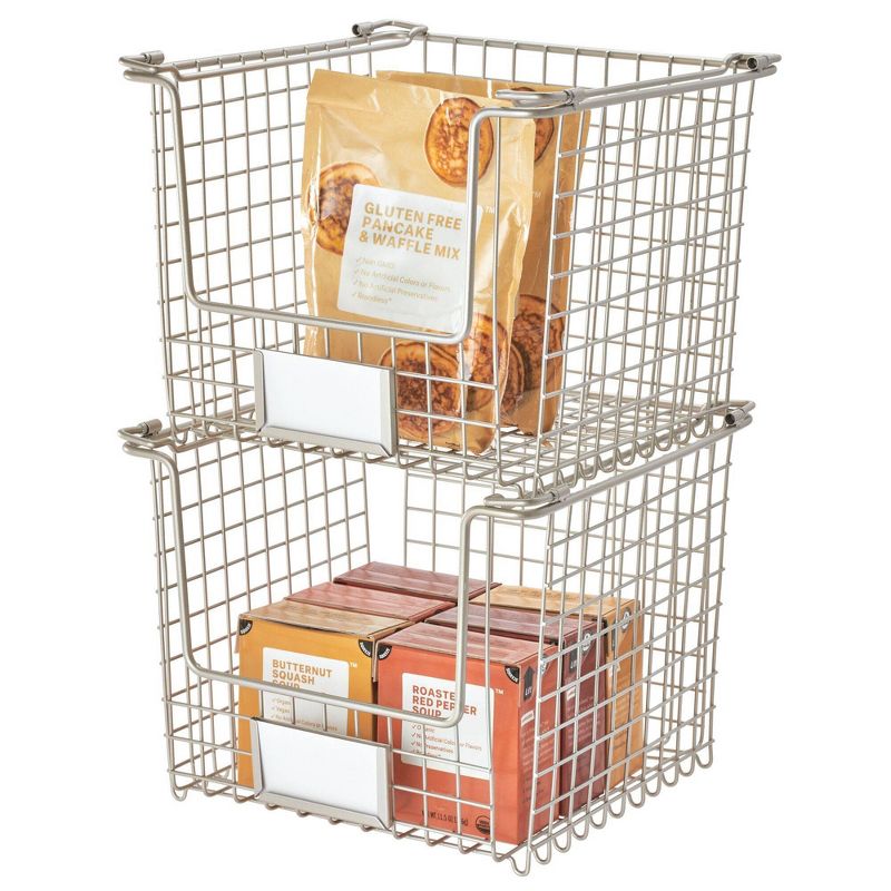 iDESIGN 10"x10"x7.75" Classico Stackable Basket Silver