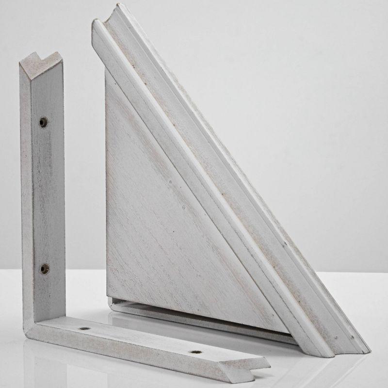 8" x 16" Set of 2 Decorative Wood Floating Corner Shelves White - Crystal Art Gallery