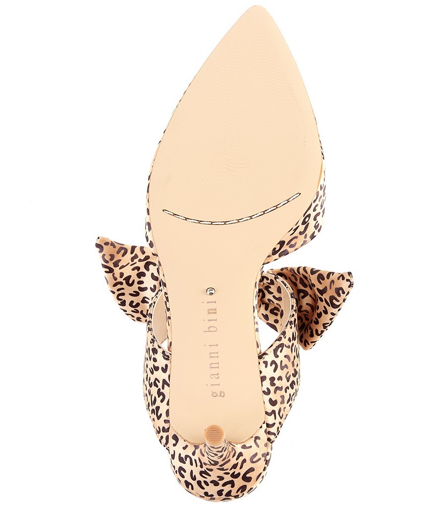 Gianni Bini Raynee Leopard Print Satin Slip-On Dress Mules