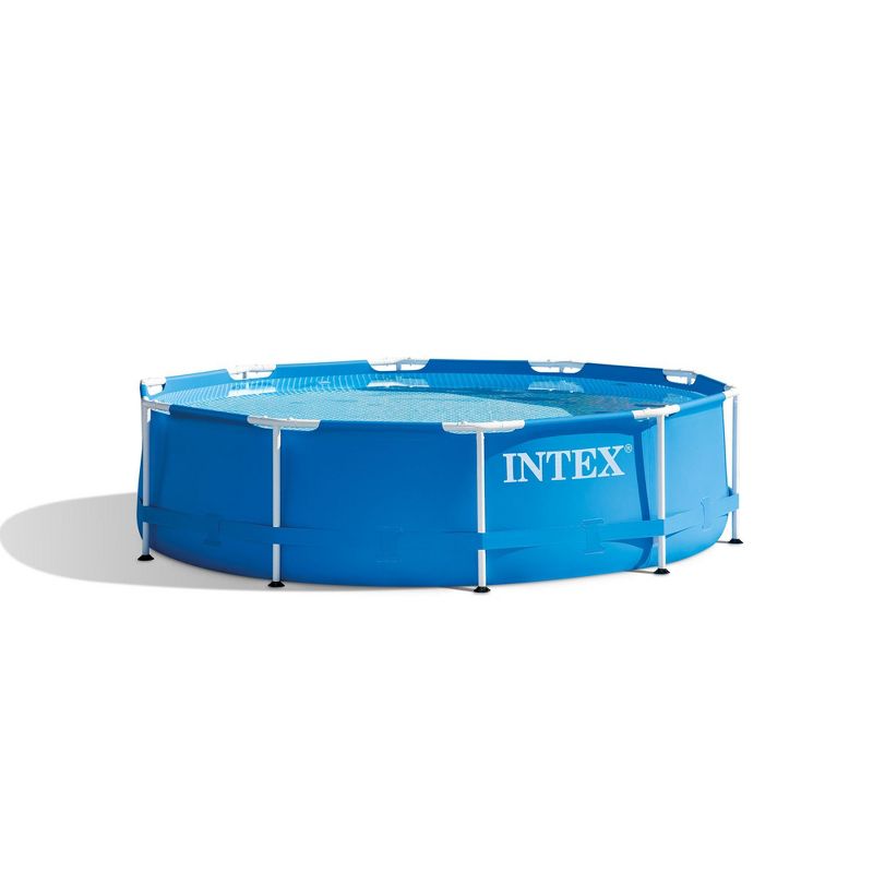 Intex 28206EH 10 Feet x 30 Inch Metal Frame Outdoor Backyard Above Ground Circular Beachside Swimming Pool with Pool Care 3 Inch Chlorine Tabs, 50 lbs