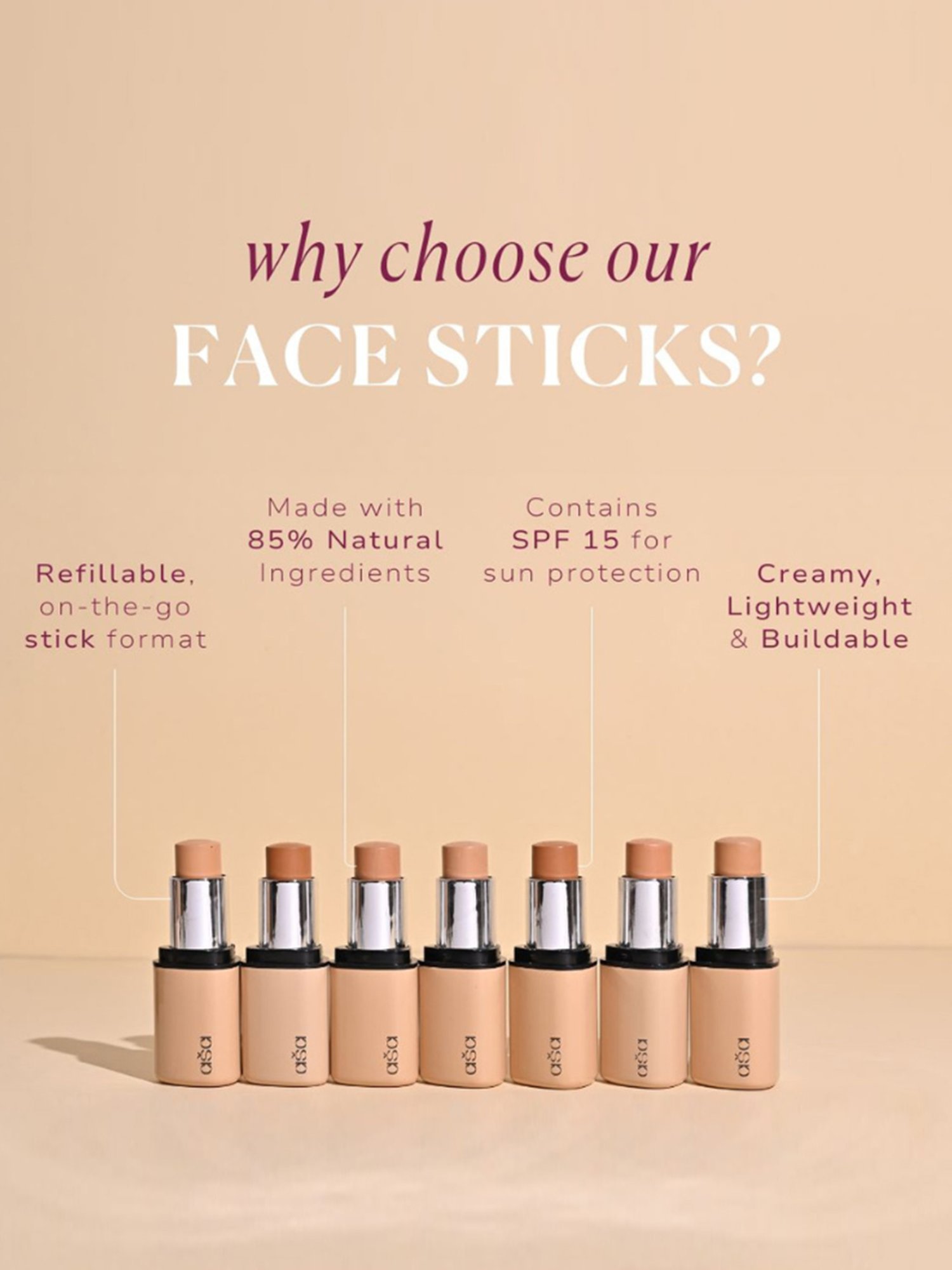 asa Face Stick Foundation Refills Macademia - 8 gm