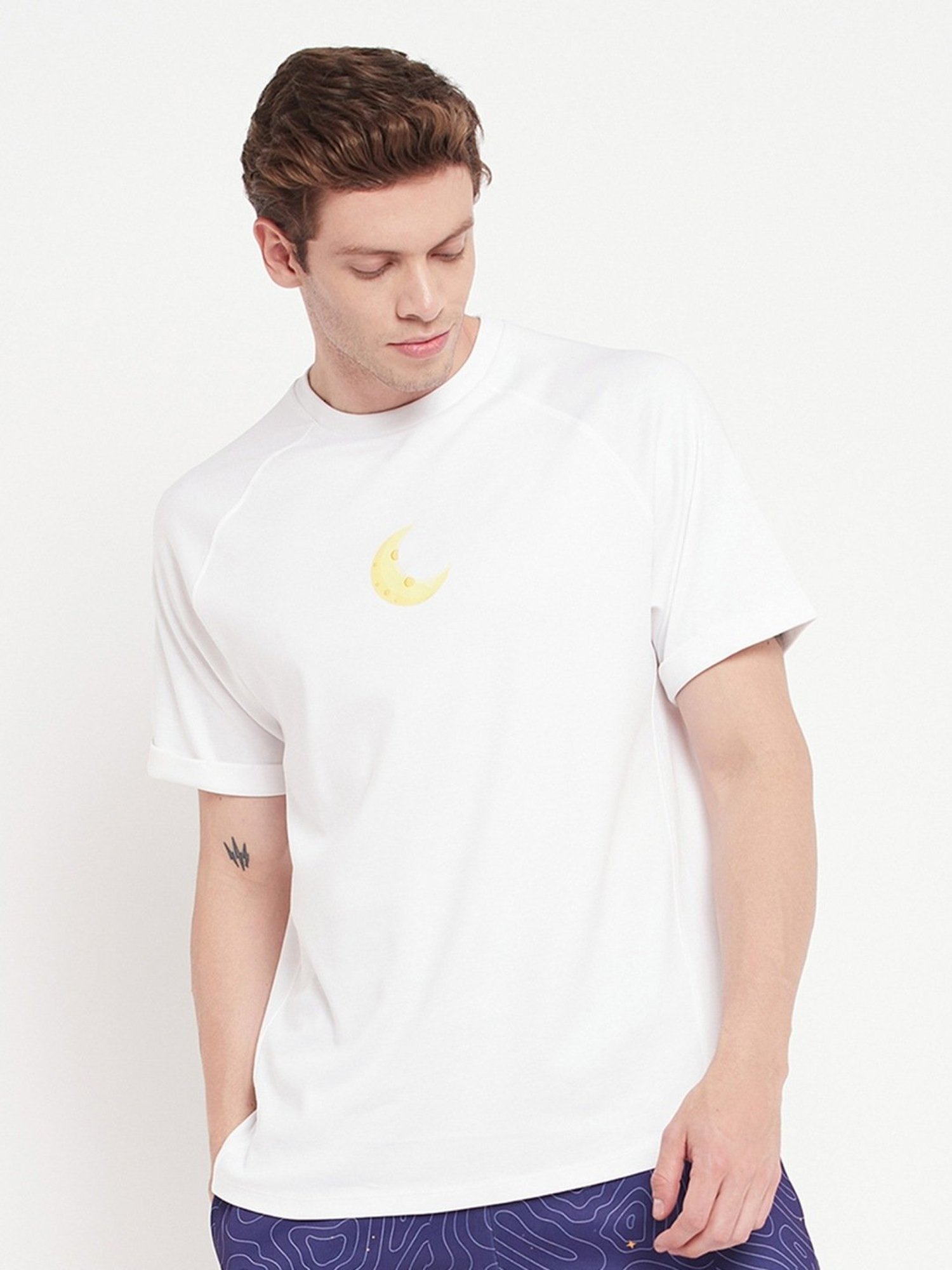 Edrio White Cotton Relaxed Fit T-Shirt