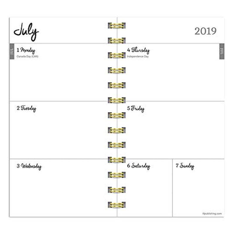 July 2019 - June 2020 Painted Stripes Small Daily Weekly Monthly Planner