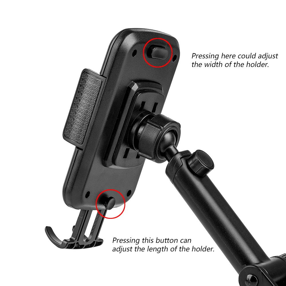 Extendable Smartphone Windshield Car Mount - Black