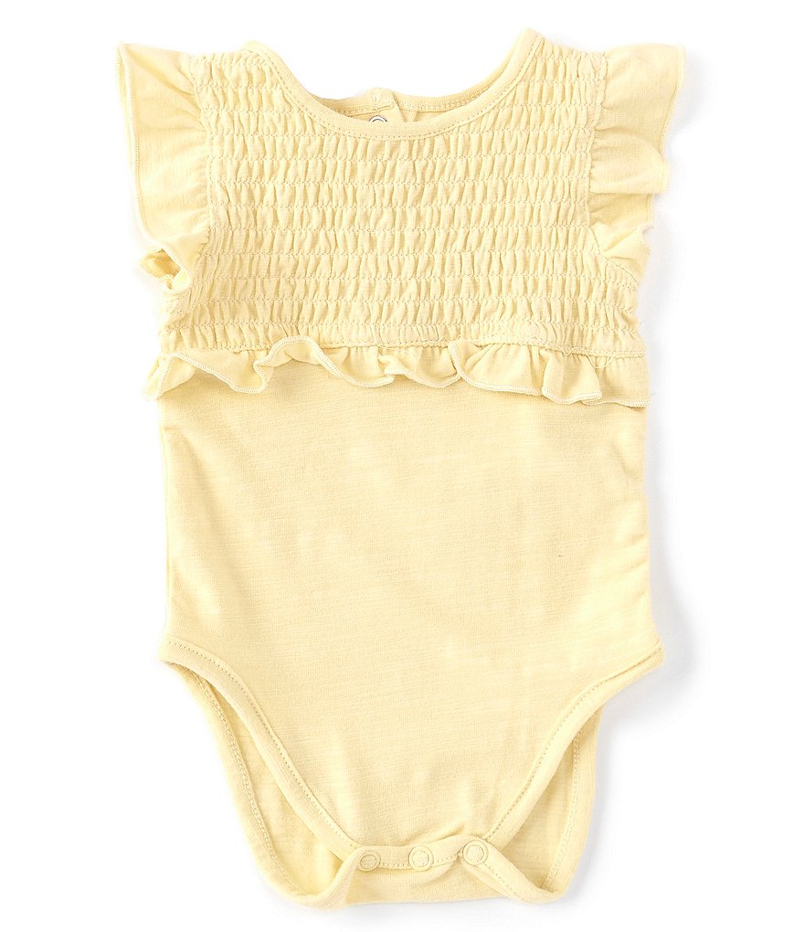 Chelsea & Violet Baby Girls Newborn-9 Months Flutter-Sleeve Smocked Bodysuit