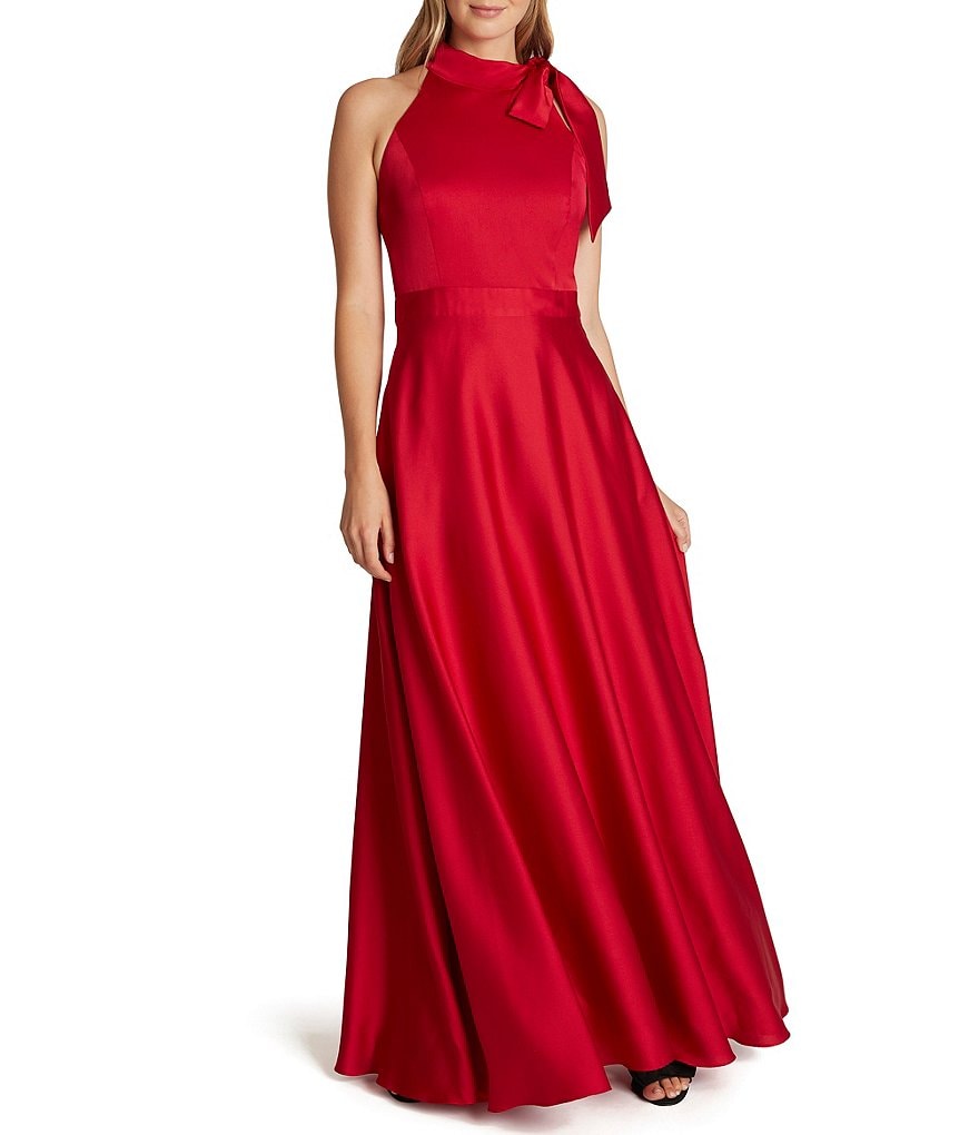 Tahari ASL Bow Neck Sleeveless Sateen Ball Gown