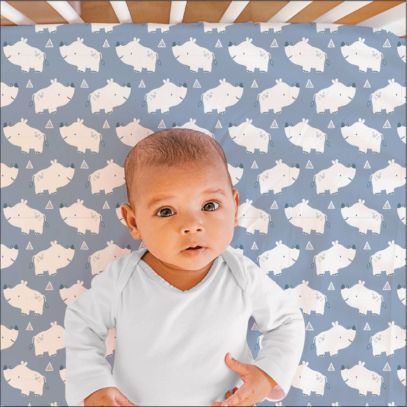 The Peanutshell Fitted Crib Sheets - Little Rhino 2pk