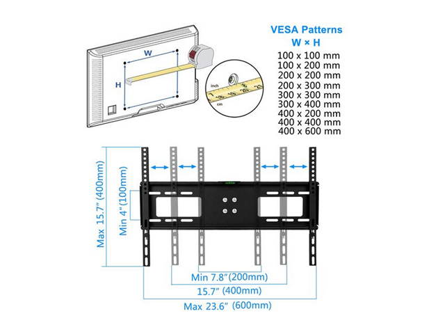 32-55" Wall Mount TV Mount Bracket with Column Load Bearing 40kg / Maximum Vesa 200 * 200 / Height Adjustable,TM07