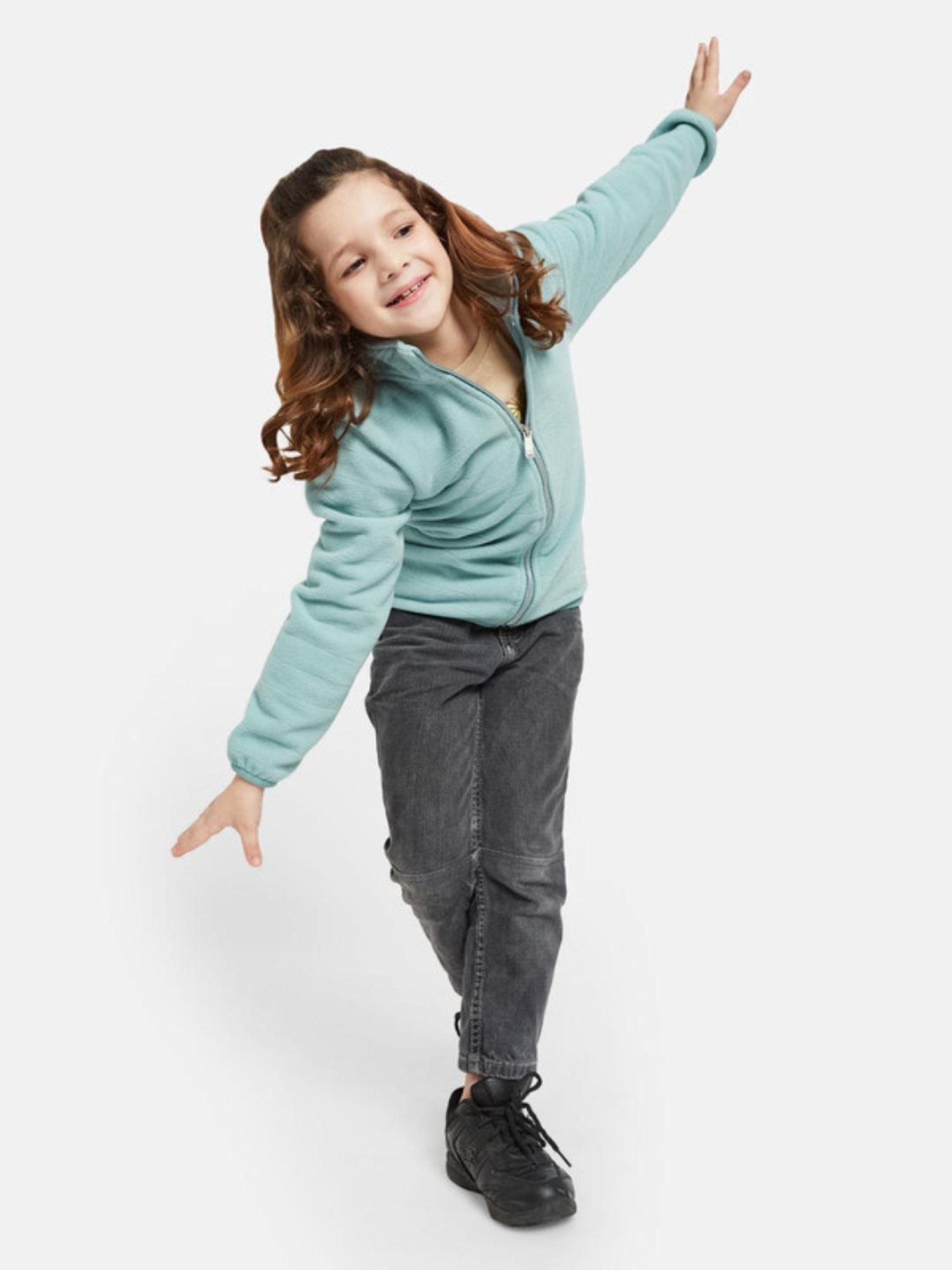 KIDS ONLY Blue Cotton Embroidered Full Sleeves Sweatshirt